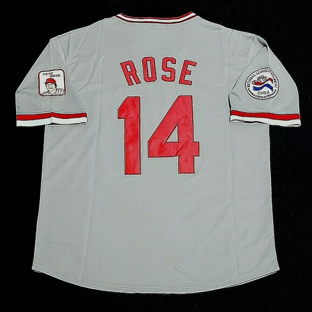 Pete Rose Jersey Cincinnati Reds with Rare Pete Sleeve Patch NEW Stitched 🎁❤️